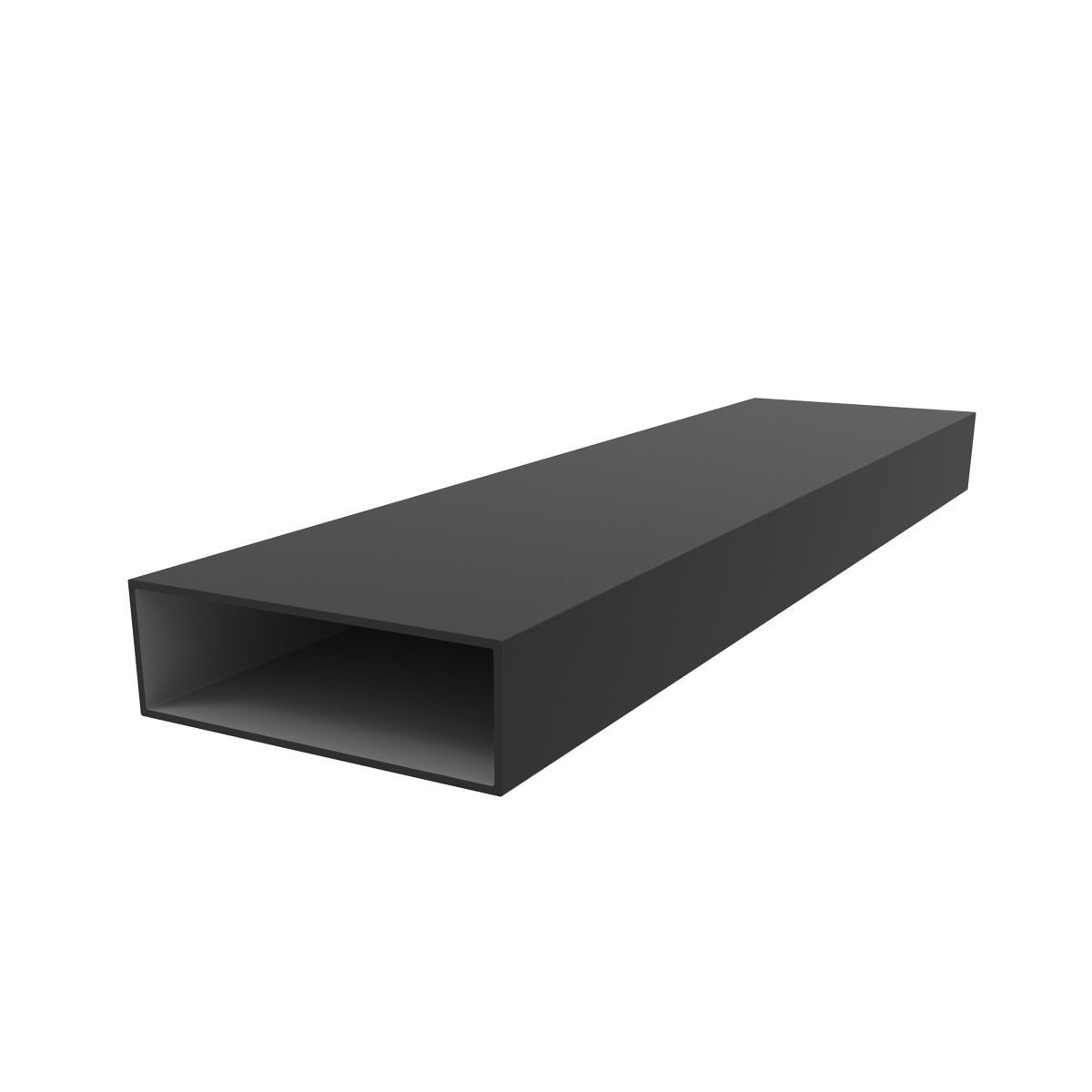 TR-18 Tubo Rectangular 2" x 1"  Espesor 1.6mm. Largo 5.85m. Acabado Anodizado Negro.