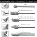 Juego de fresas de motortool 5Pcs 8MM Head Tungsten Carbide 1/4-Inch Shank Cutter