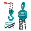 Tecle grua Señorita de cadena 5 ton. Altura max 3 m. de doble cadena.