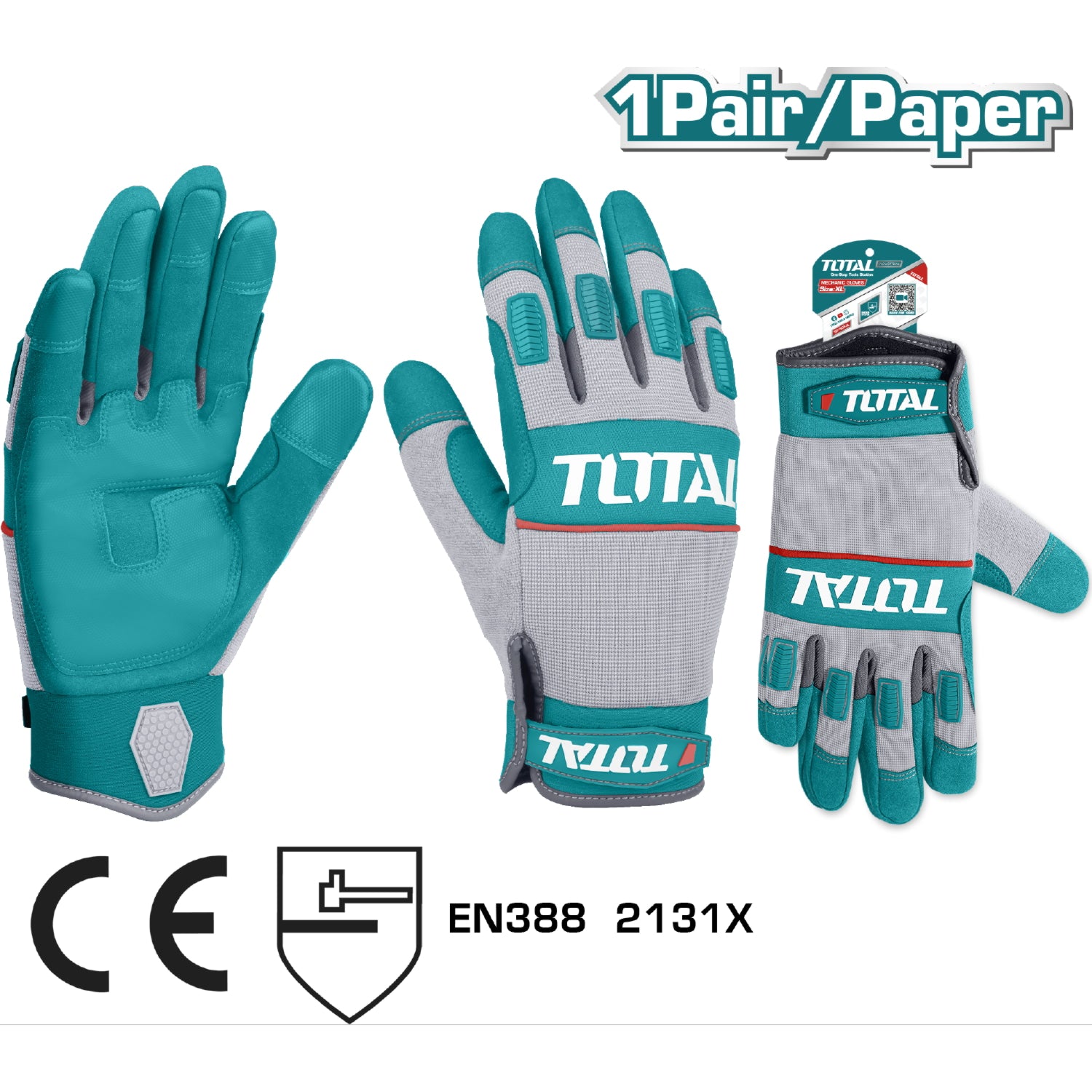 (1 par) Guantes de mecanico premium XL