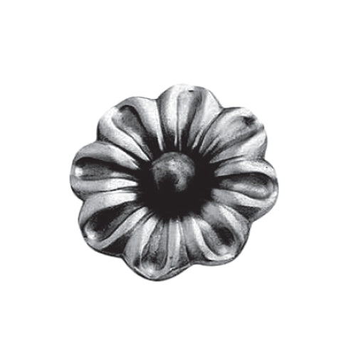 Flor artística de hierro forjado Diámetro Ø 60 mm; 4 mm de espesor.