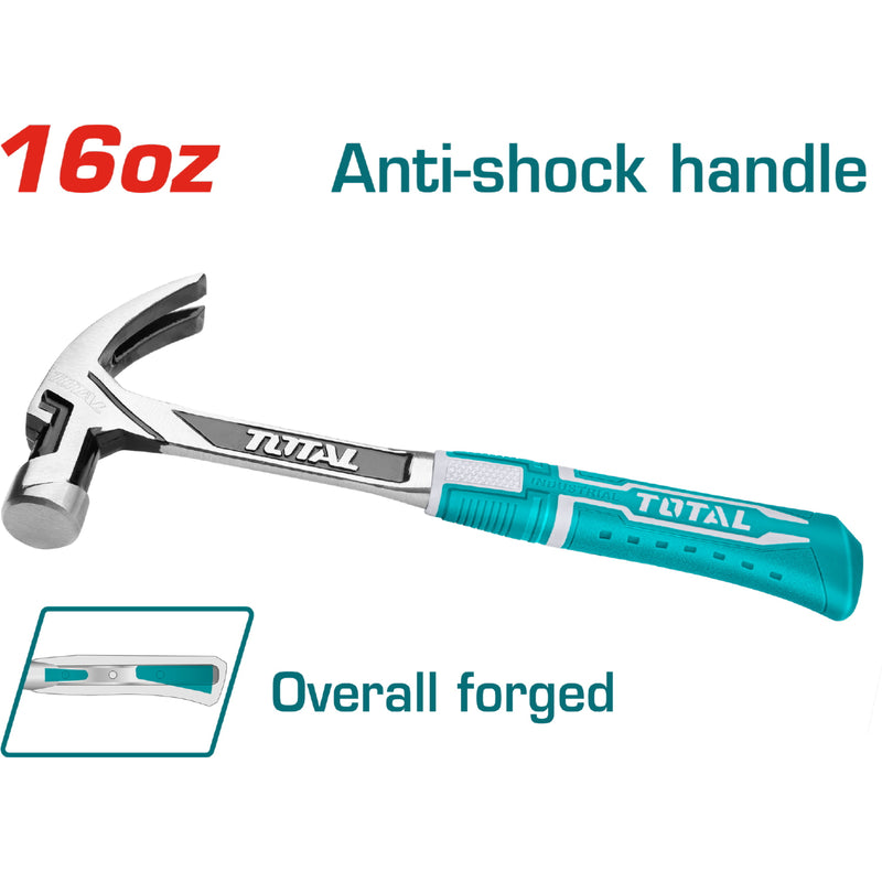 Martillo de Orejas forjado de Acero de 16oz/450 g.Tratamiento térmico. Mango anti golpe.