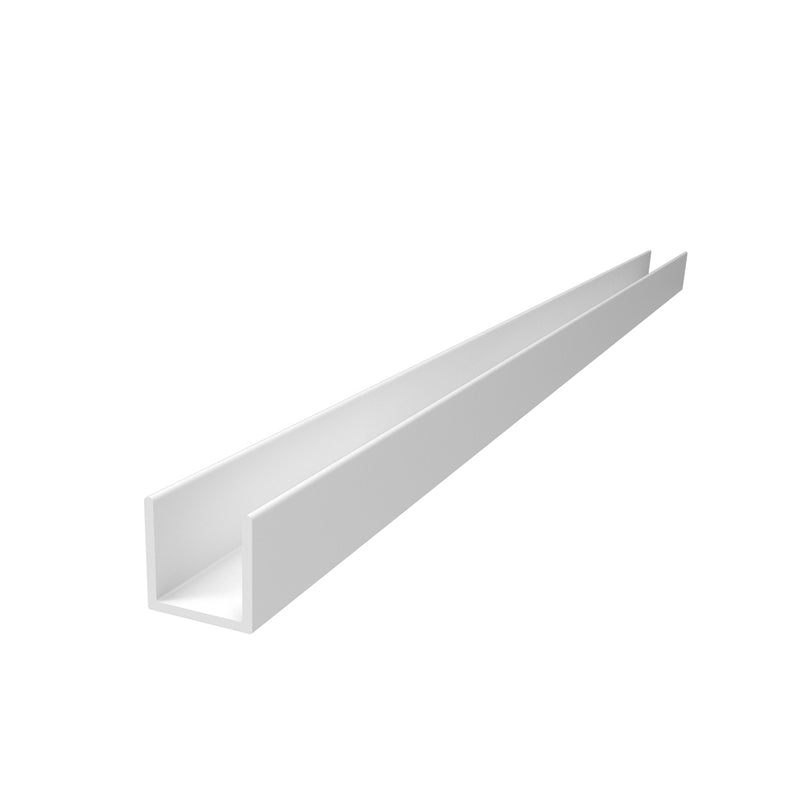 C-1L Uchannel de 1/2"  Espesor 1.1 mm. Largo 5.85 mts. Acabado Lacado Blanco.