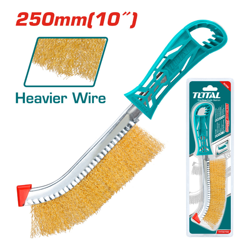 Cepillo de alambre. De cobre y mango plastico 250 mm largo.