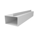 TRC-15 Perfil Marco Fijo 3" x 1 3/4"  Cerrado con Aleta Descentrada E = 1.5 mm. L = 5.85 m BLANCO