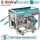 Generador Diésel Monofásico, 110 - 220V~50/60Hz, Motor Diesel de 9.0 HP TOTAL, (6 meses)