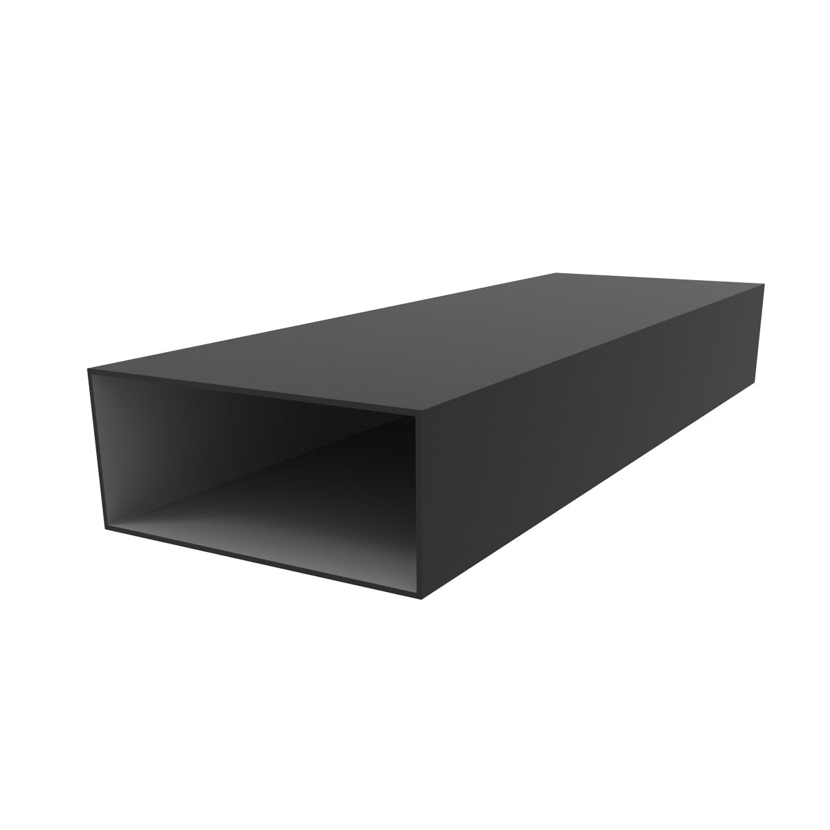 TR-13 Tubo Rectangular  4" x 1 3/4"  Espesor 1.5 mm. Largo 5.85 mts. Acabado Anodizado Negro 15