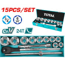 Juego de Dados Socket de 3/4" DR. de 15 Piezas. Cr-V (50 BV 0). Cromado de Tratamiento Térmico.