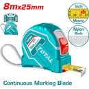 Cinta Métrica (métrico / pulgada). Acero de 8m. Ancho 25mm.