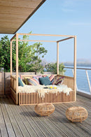 Pergola WPC Tubo Cuadrado 4" Grande Acabado Madera Abedul Exteriores 100x100x2900mm