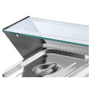 Baño Maria electrico con vidrio para sobreponer. 750W 1180*350*320mm. 4 Bandejas 1/2*6 110V 60 htz