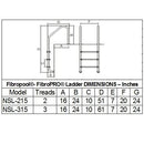 Escalera de acero inoxidable para piscina.