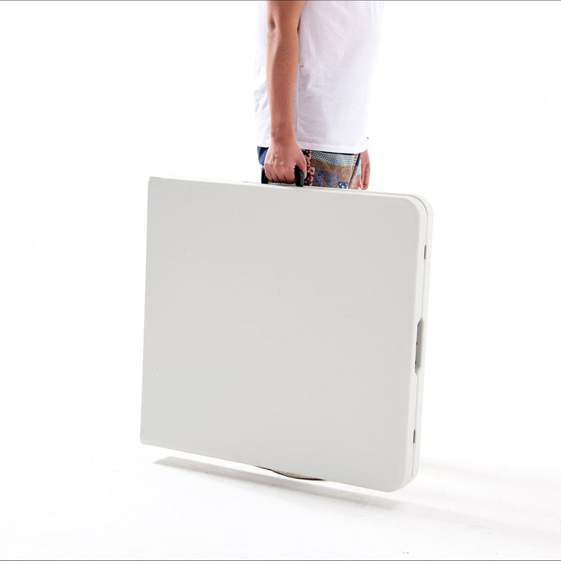 Mesa plástica plegable de 6 pies x 2 pies (HDPE) con marco de acero revestido. Medidas 180 cm x 74