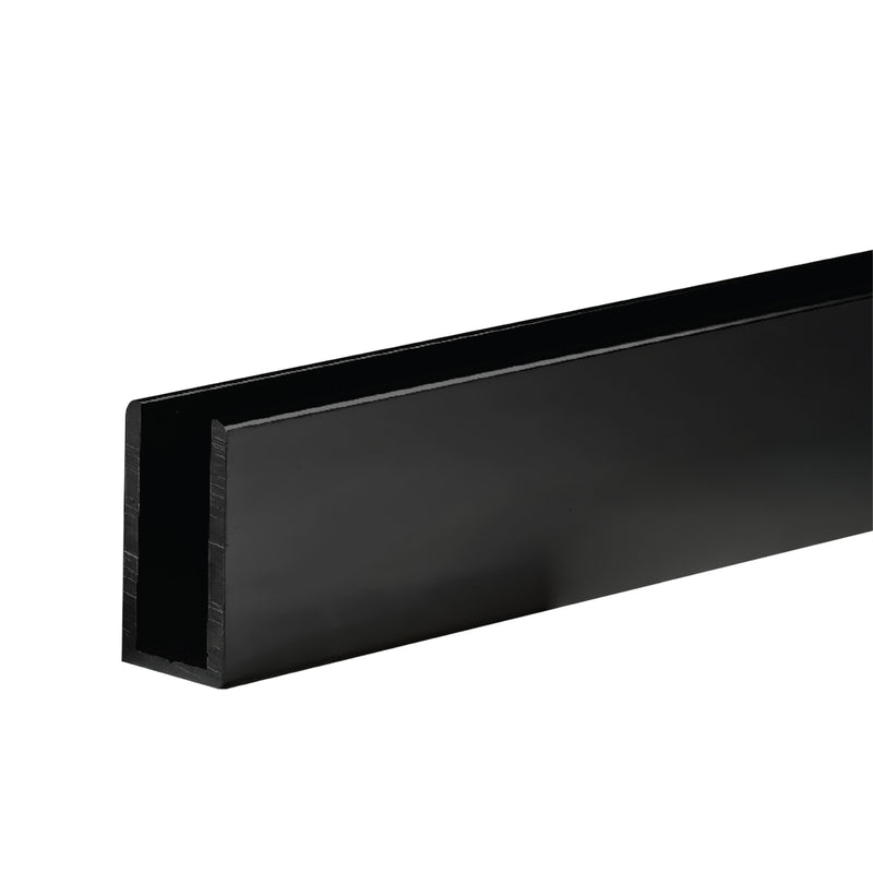 Uchanel alum. 10-12 mm glass. Altura 40 mm . 3.5 mts long. anodizado negro 20 micrones Negro