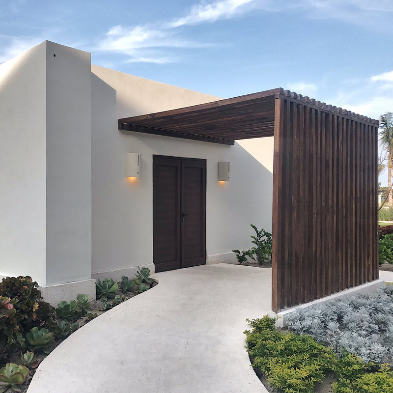 PErgola WPC Tubo Cuadrado 4" Grande Acabado Madera Wengue Exteriores 100x100x2900mm