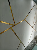 Cinta de acero Inoxidable Gold brillante Tira Autoadhesiva Decorativa 4cm x 5m largo  para marmol PCV