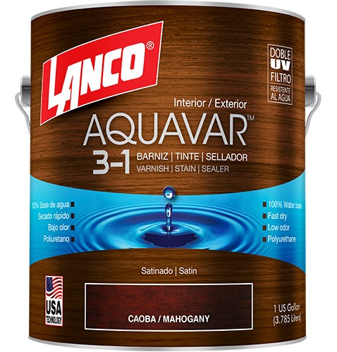 Barniz 3 en 1 Aquavar, 1 Galón