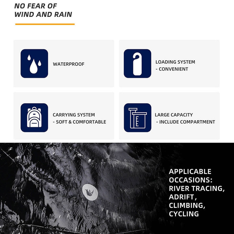 Bolso dry bag 100% impermeable 25L Negro Rhinowalk
