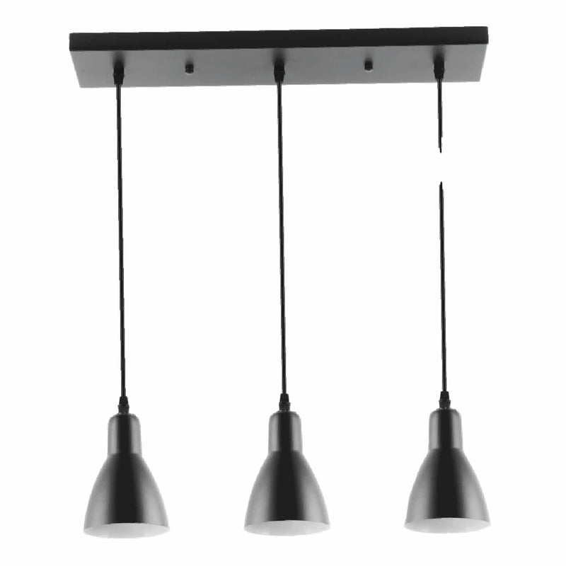 Lámpara Colgante Negro 3XE27, 550x110x1400mm Acogedora y Elegante.