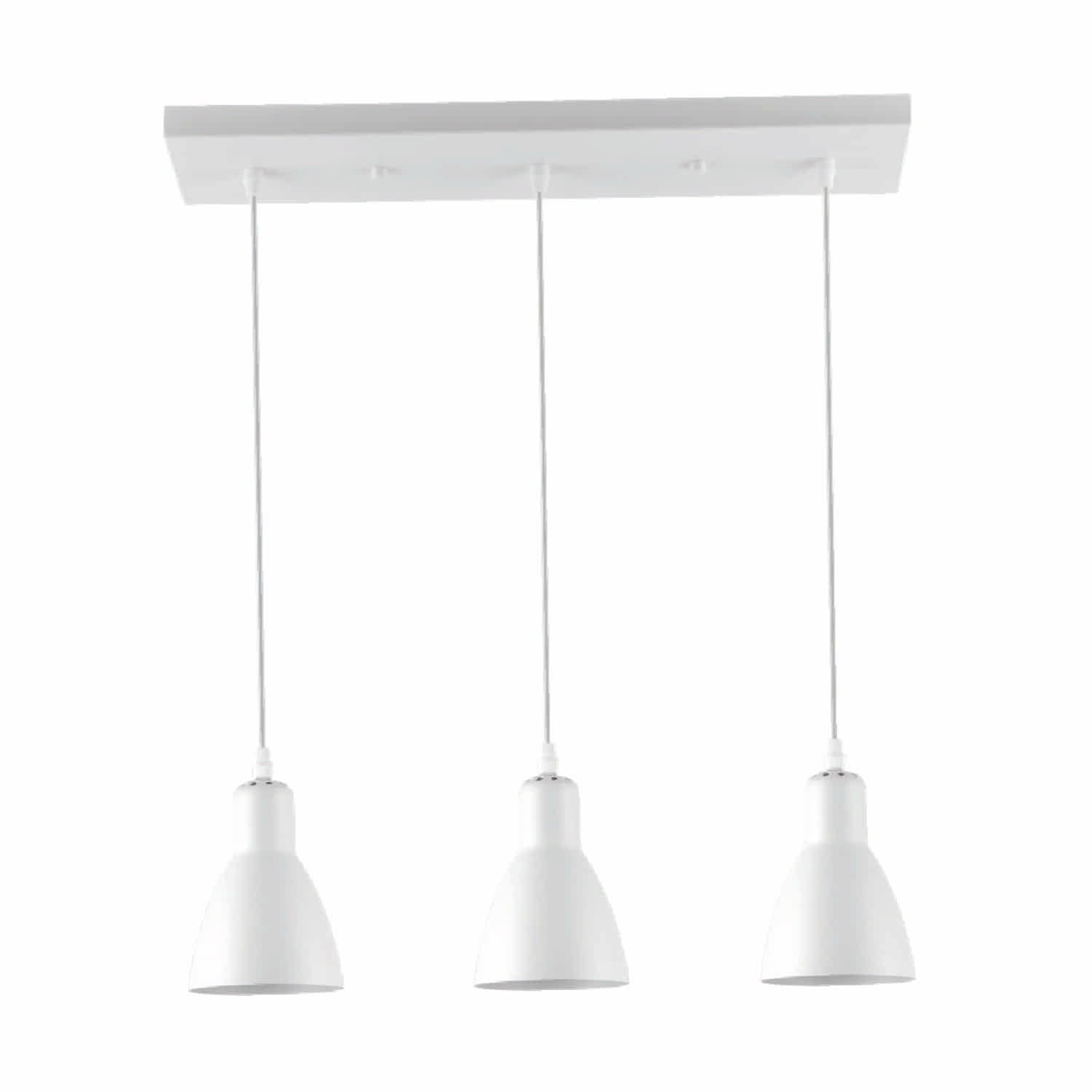 Lámpara Colgante Blanca 3XE27, 550x110x1400mm Acogedora y Elegante.