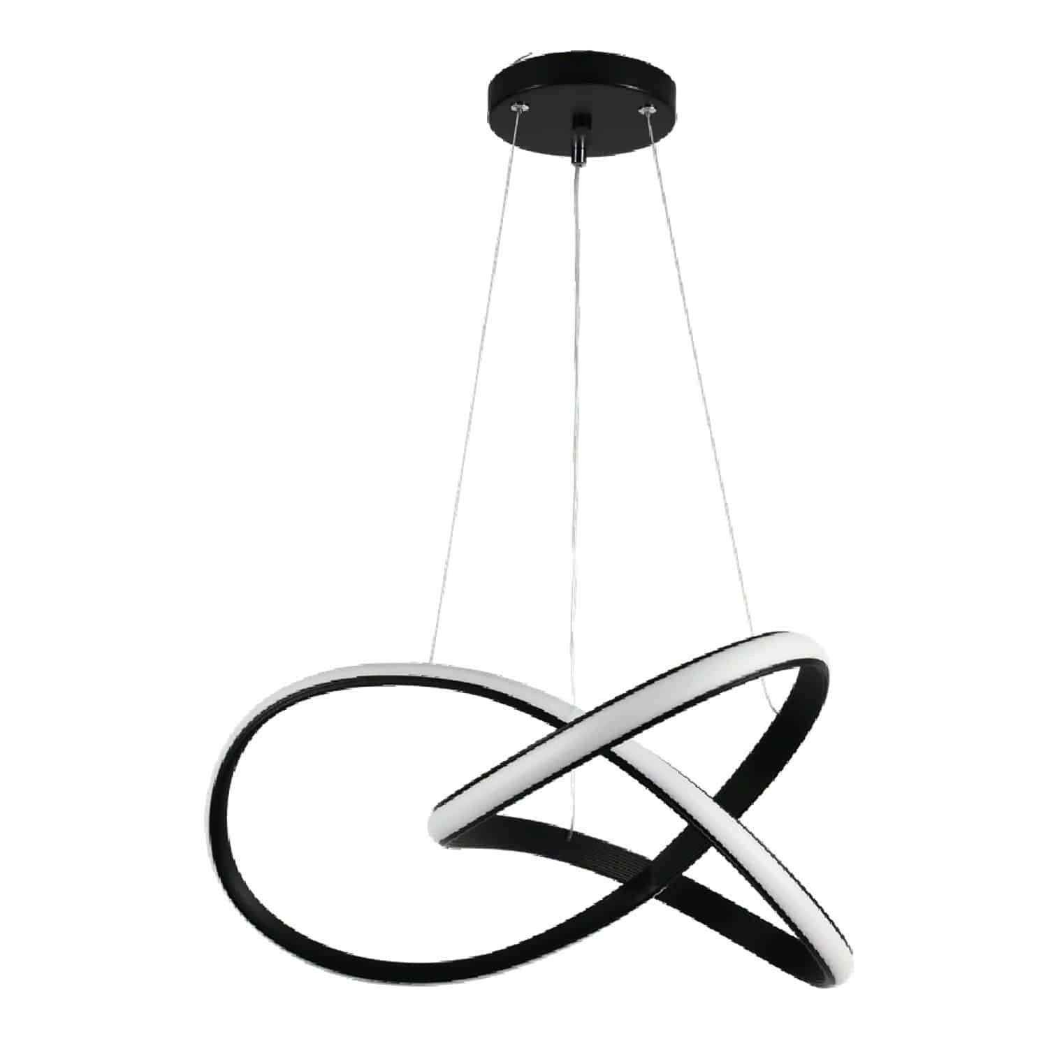 Lámpara Colgante LED Negra 48W, CCT Ajustable, Estilo Moderno y Control Remoto.