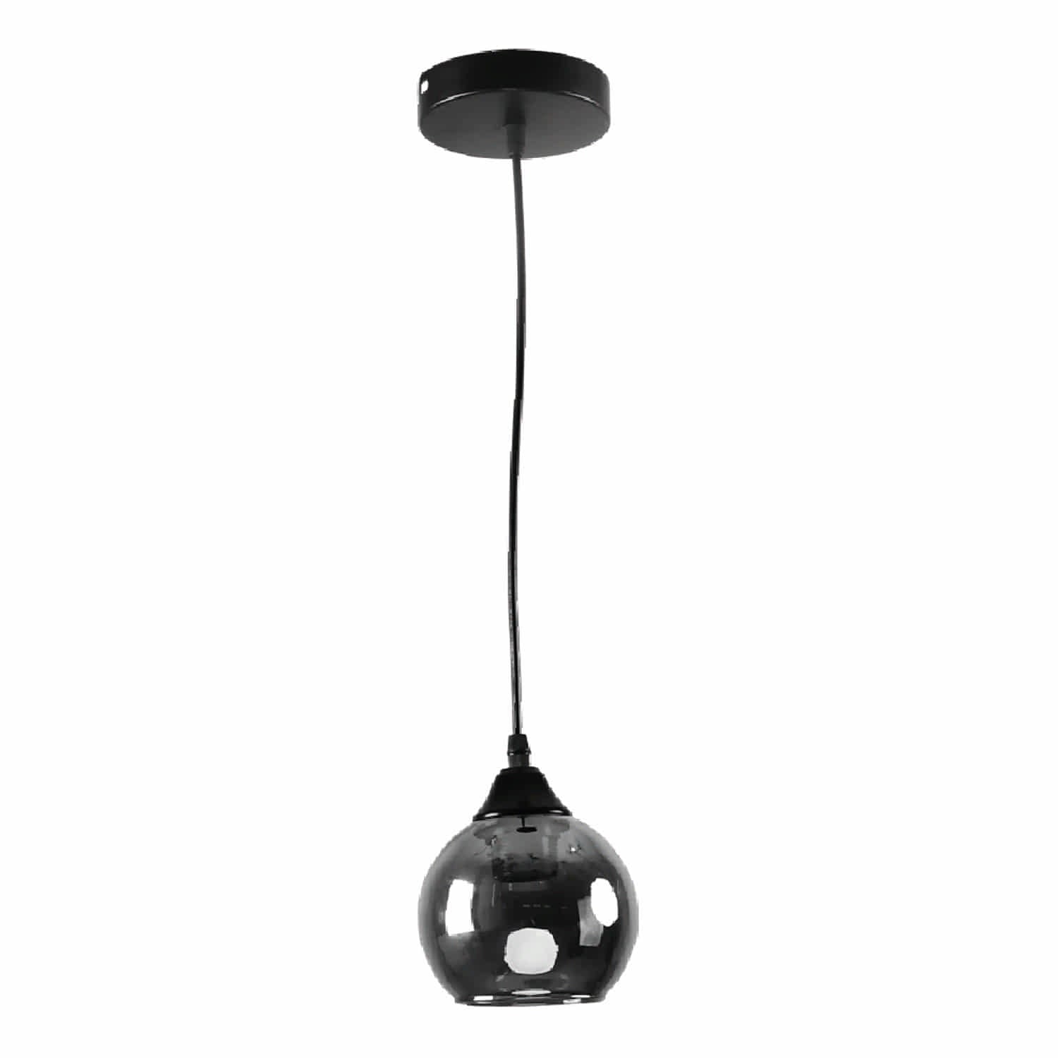 Lámpara Colgante Negra 1XE27 Elegancia Minimalista en Metal y Vidrio.