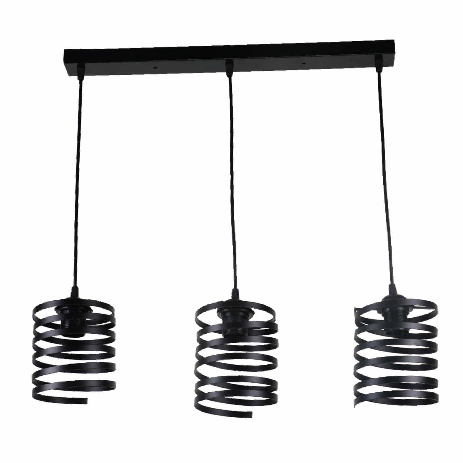 Lámpara Colgante Negra 3XE27180x1180mm Modernidad y Elegancia.