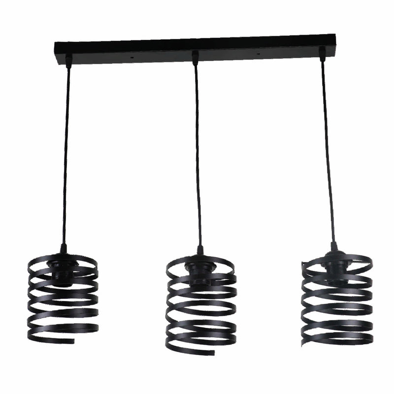 Lámpara Colgante Negra 3XE27180x1180mm Modernidad y Elegancia.