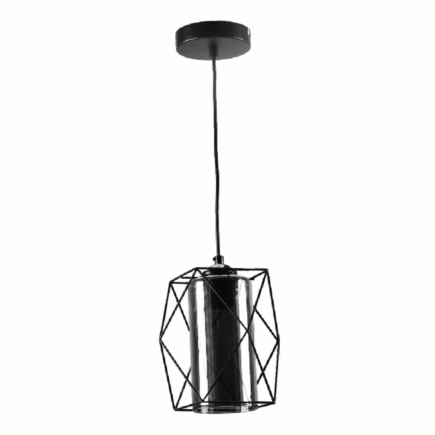 Lámpara Colgante Negra 1XE27 200x1230mm Elegancia Moderna y Versátil.