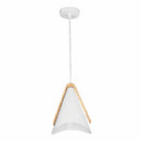 Lámpara Colgante Blanca Clásica 1XE27 Decoración Versátil de Metal y Madera 180x1235mm