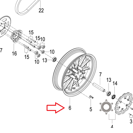 Rin trasero verde (302S)
