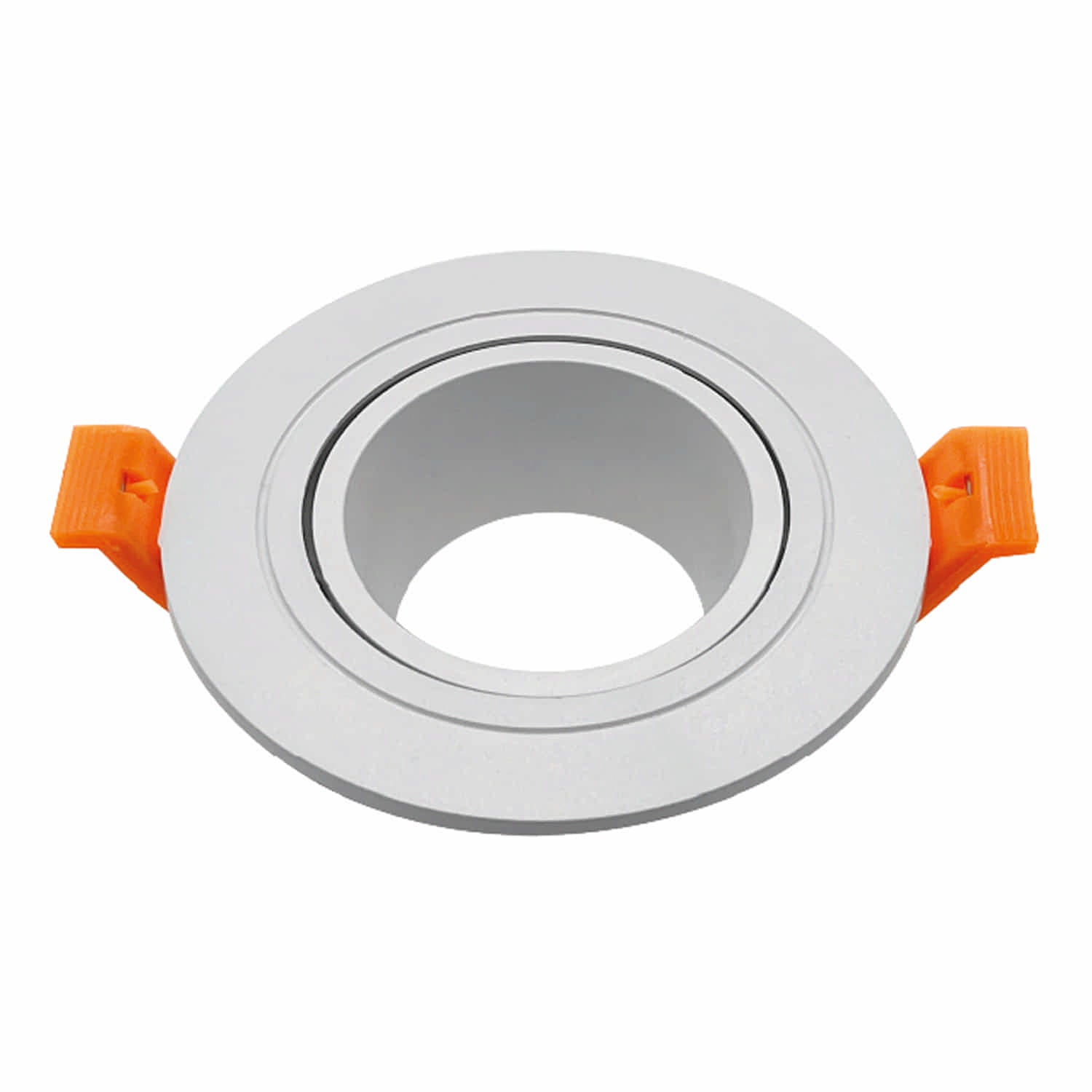 Aro empotrable soporte Ojo de Buey 1xGU10 Plástico Blanco para Interior y Exterior. 92x25mm. Direccionable. Redondo. Incrustable.