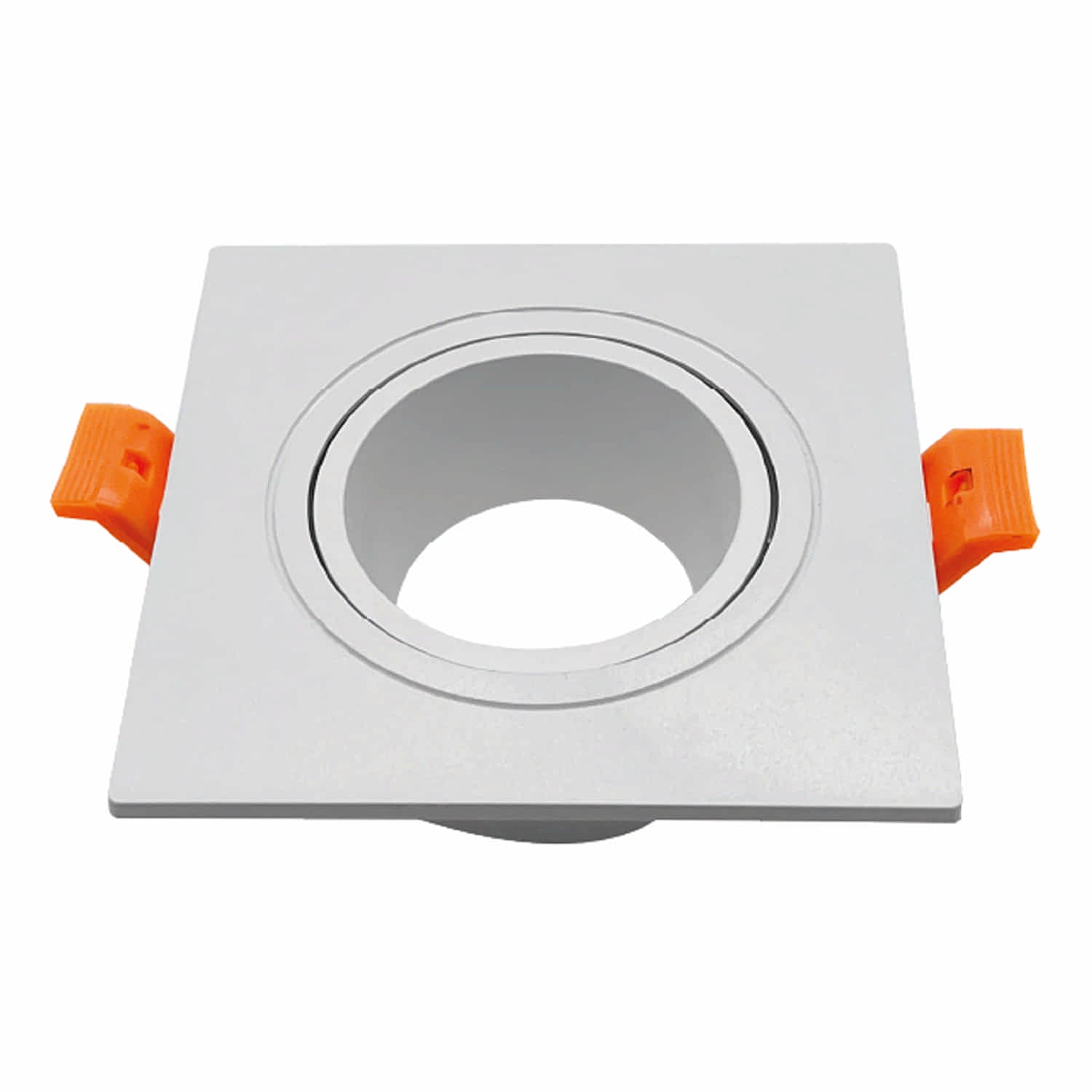 Aro empotrable soporte Ojo de Buey 1xGU10 Plástico Blanco para Interior y Exterior.Φ92x25mm. Direccionable. Cuadrado.Incrustable