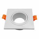 Aro empotrable soporte Ojo de Buey 1xGU10 Plástico Blanco para Interior y Exterior.Φ92x25mm. Direccionable. Cuadrado.Incrustable