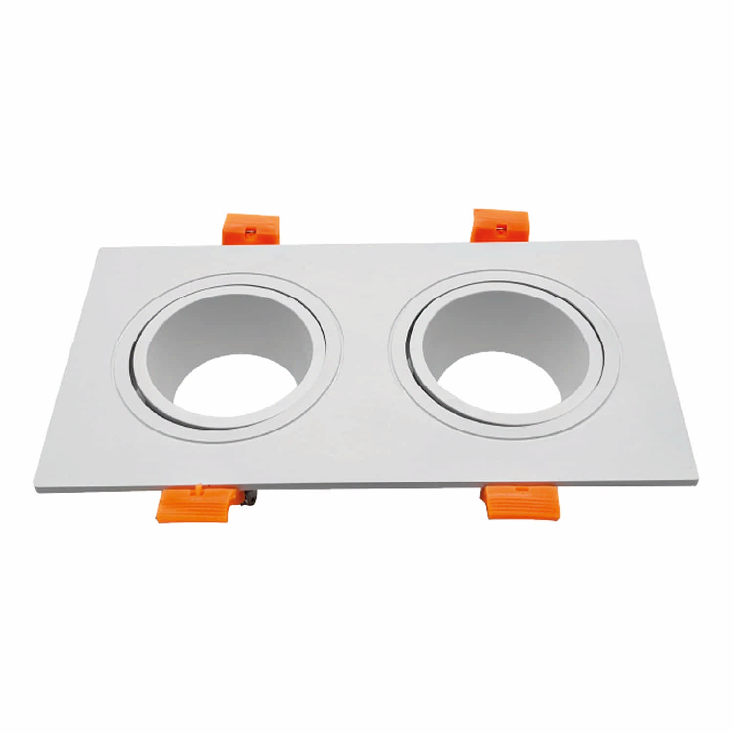 Aro empotrable Ojo de Buey Doble GU10 Plástico Blanco para Interior y Exterior. Φ92x173x25mm. Dirigible.Rectangular. Incrustable