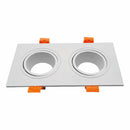 Aro empotrable Ojo de Buey Doble GU10 Plástico Blanco para Interior y Exterior. Φ92x173x25mm. Dirigible.Rectangular. Incrustable