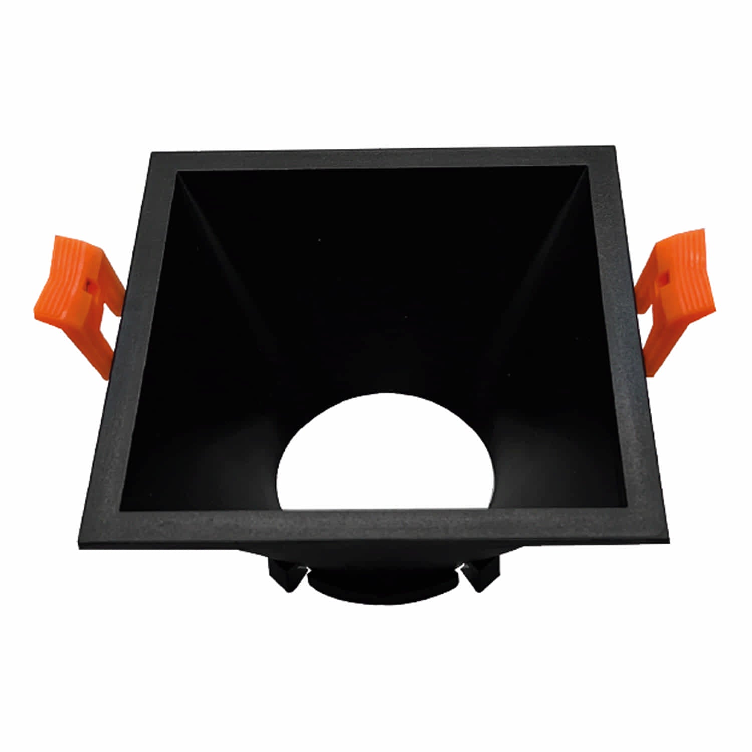 Aro empotrable soporte Ojo de Buey 1xGU10 Plástico Negro para Interior y Exterior. Φ94x94x52mm. Redondo. Incrustable