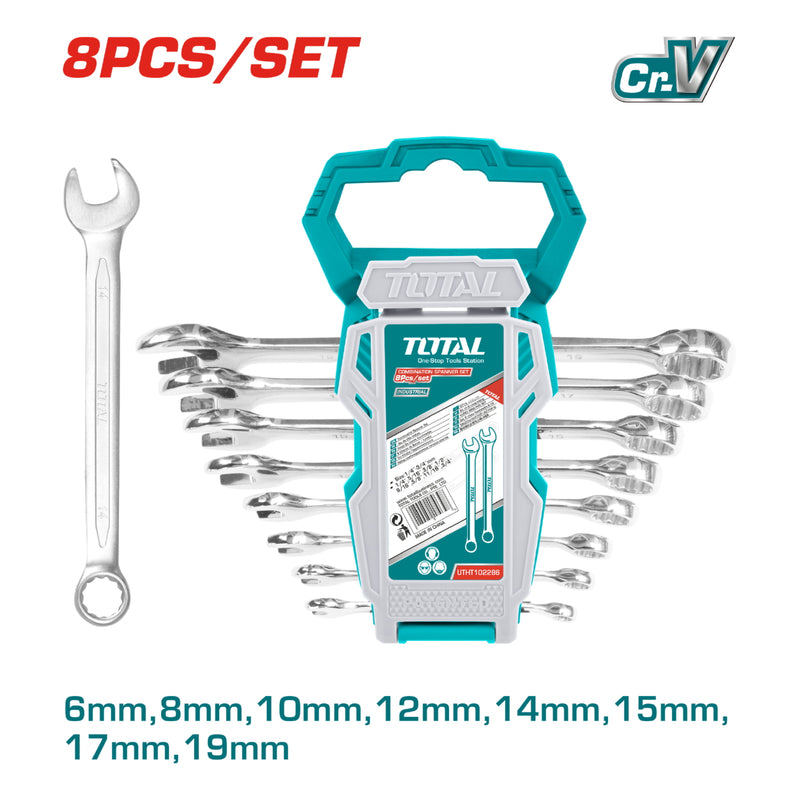 8 pza juego de llaves de combinacion 6,8,10,12,14,15,17,19mm