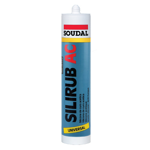SOUDAL Silirub AC Negro Silicona acetica sellado general de vidrio de alumnio 280ml