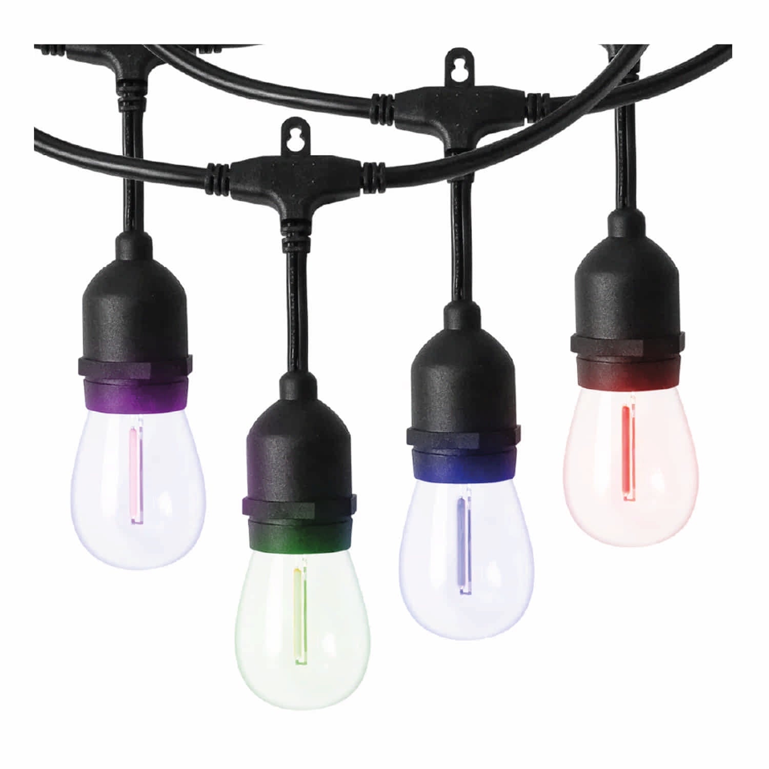 Guirnalda Solar LED 7M RGB Interior Exterior Focos E27. Ornamento LED.