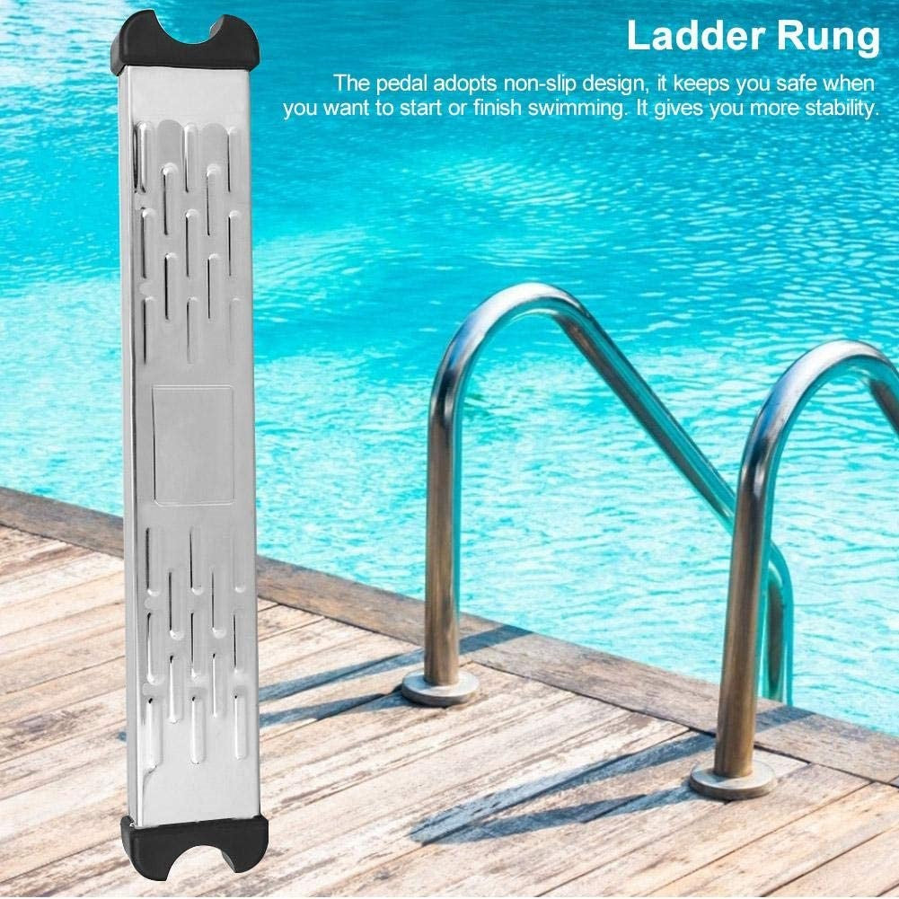 (1Pza) Peldaño de escalera de Piscina de acero inoxidable, antideslizante.