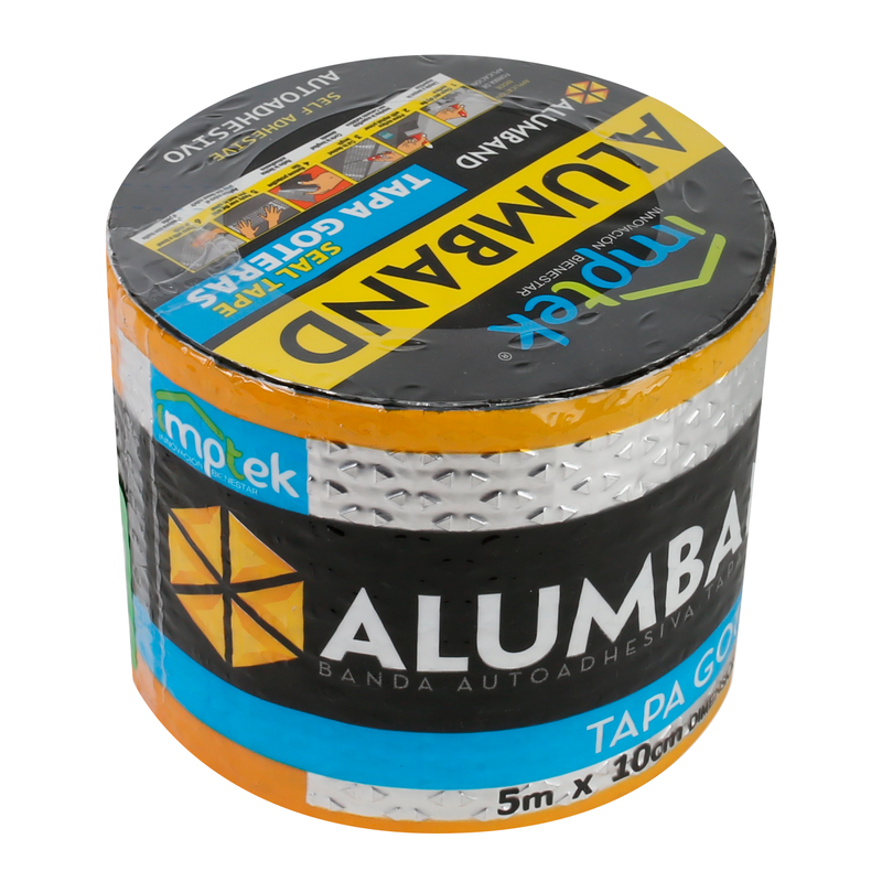 Alumband cinta tapagoteras de 5 metros largo x 10 cm (4") para techo autoadhesiva