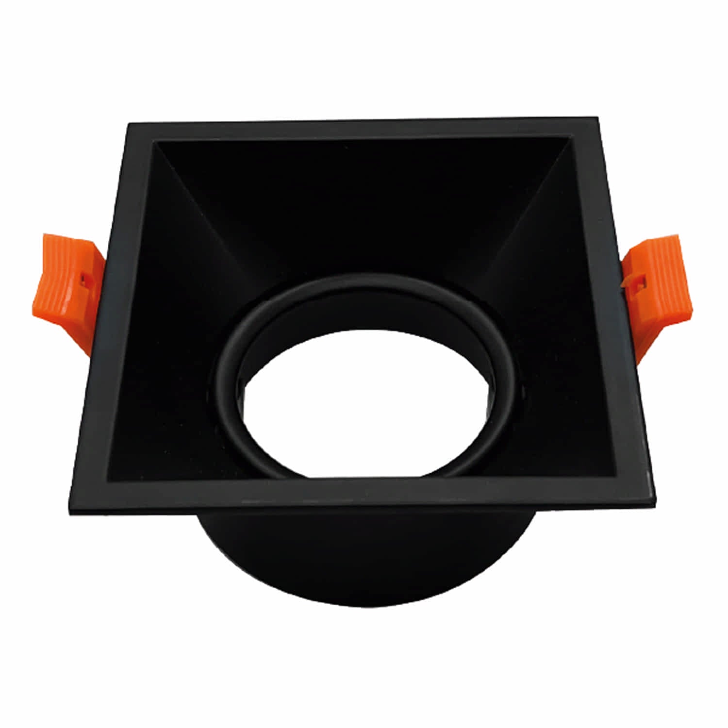 Aro empotrable soporte Ojo de Buey 1xGU10 Aluminio Negro para Interior y Exterior. Direccionable. Cuadrado. Incrustable.