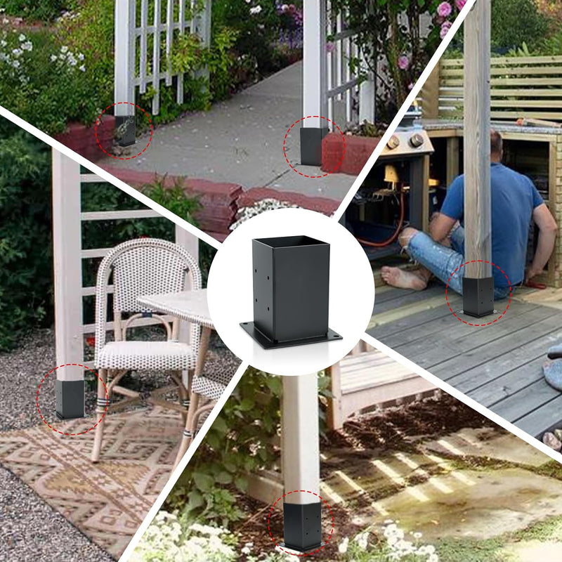 Base Tubo Cuadrado Union Pergolas WPC exteriores soporte para tubo 4"x4" - 100x100 mm