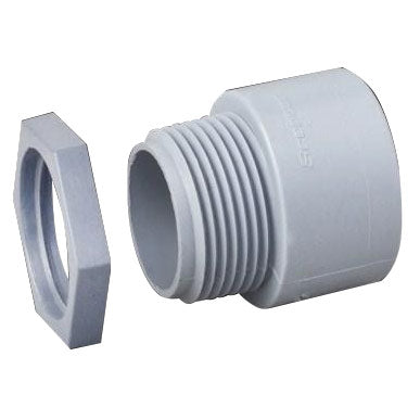 Conectores plásticos para Cajillas - Tubos eléctricos de PVC. Color Gris Claro.