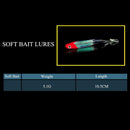 Señuelo de goma 10.5 cm suave 5 Uds. Color azul con cabeza roja