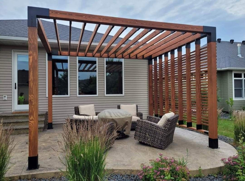 Base Tubo Cuadrado Union Pergolas WPC exteriores soporte para tubo 4"x4" - 100x100 mm