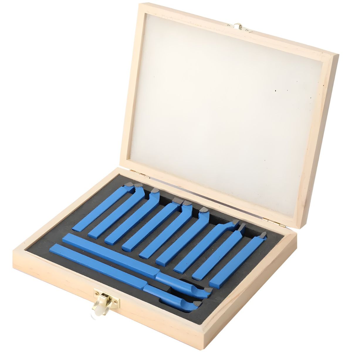 Cuchillas de corte para torno de metal con punta de carburo. Set de 11 piezas.