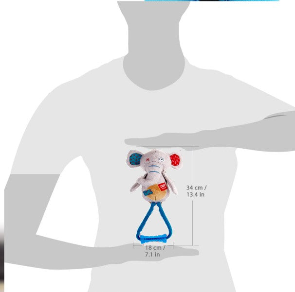 Peluche Elefante de tela con cuerda para mascota