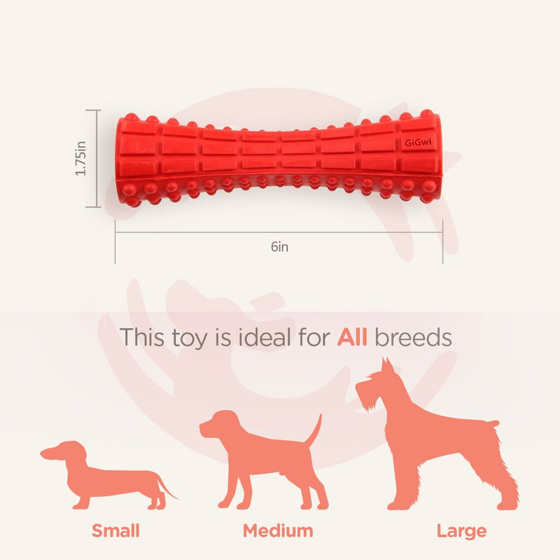 Juguete macizo de caucho rojo para mascotas M